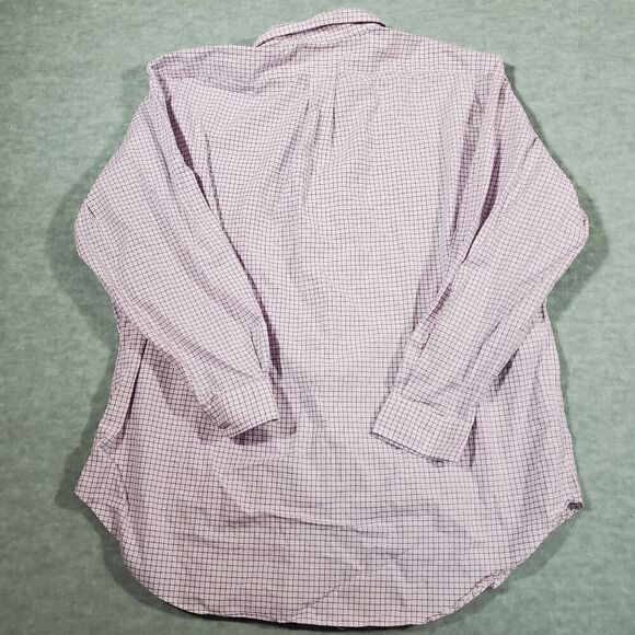 Ralph Lauren Shirt Mens 17.5 Pink Check Dress Classic Fit Collared Button Down - Picture 7 of 8